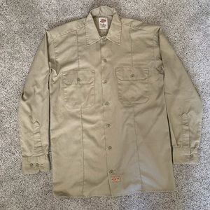 Khaki colored Button up size small